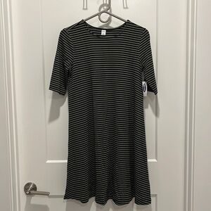 Old Navy Green and Black Striped Dress Size S